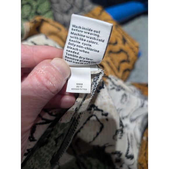 Nine West Womens Snake Print Dress L Animal Print Exotic Tie Waist Button Front - Picture 8 of 8